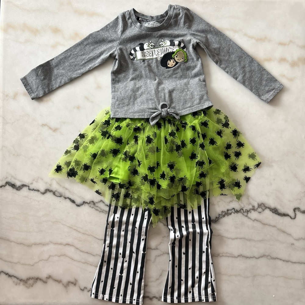 Girls Beetlejuice Set 3t shirt 4t shirt and leggings